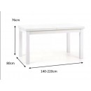 Стол обеденный HALMAR TIAGO 2 белый/белый 140-220/80